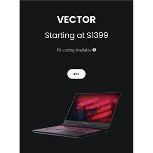 MAINGEAR Vector 2 ‎MG-VCTR002-2060 15.6" (1TB,Intel Core i7 10th...